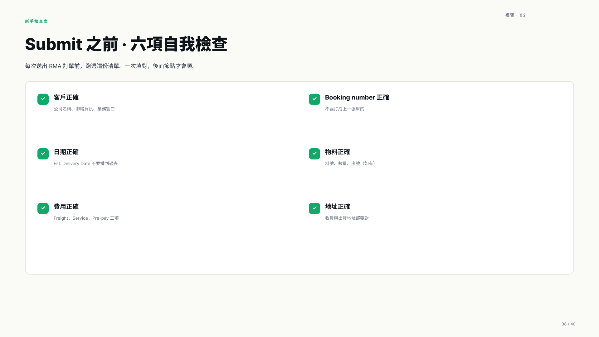 Submit 前自我檢查